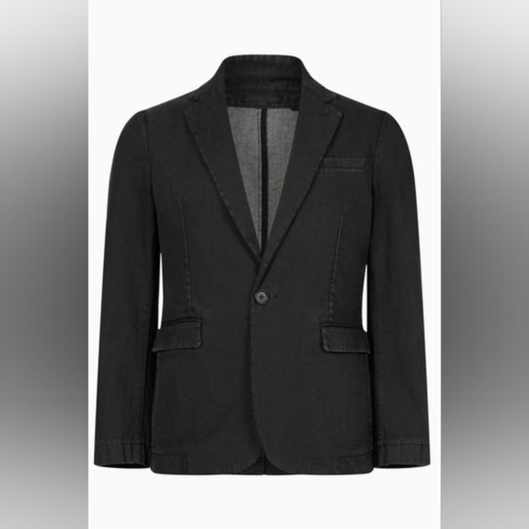 SOLD!!! Allsaints Mercier Black Denim Single Breasted Jacket NWOT - Picture 5 of 6